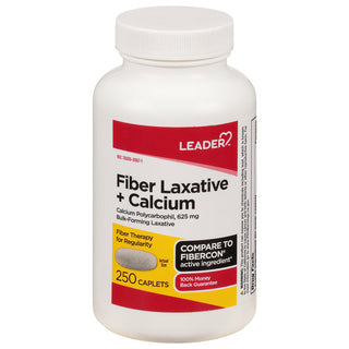 Leader Fiber Laxative + Calcium Polycarbophil 625Mg Caplets 250 Ct