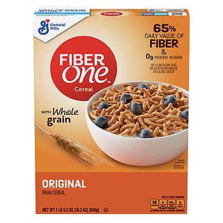 Fiber One Bran Cereal, With Whole Grain, Original 16.2 Oz