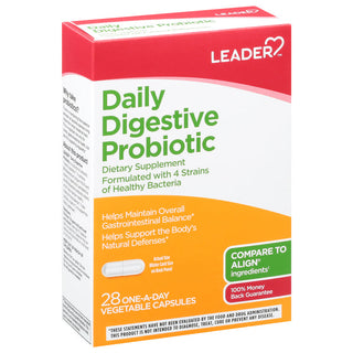 Leader, Daily Digestive Probiotic, Vegetable Capsules