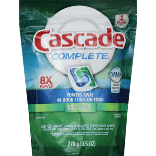 Cascade Complete Fresh Scent Dishwasher Detergent 9.5 Oz. Bag