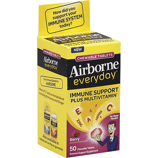 Airborne Everyday Berry Immune Support Supplement Chewable Tablets 50 Ct Box