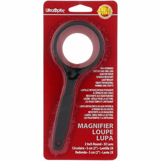 Carson UltraOptix Handle Magnifier, 2 Round, 3X Lens
