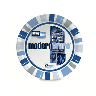 Modernware Paper Plates, Designer, Heavy Duty, 10.06 Inch