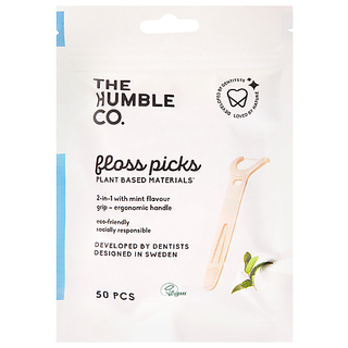 The Humble Co Dental Floss Picks With Grip Handle Mint