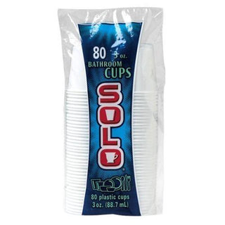 Solo 3-Ounce Plastic Bathroom Cups, 80-Count Package