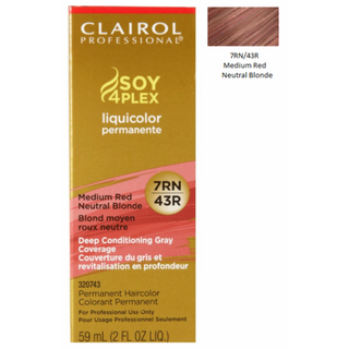Clairol Professional Soy4Plex 7RN/43R Medium Red Neutral Blonde LiquiColor Permanent Hair Color