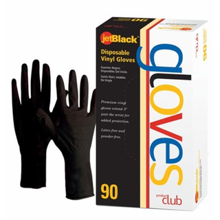 Product Club Jet Black Medium Disposable Vinyl Gloves 90 Ct