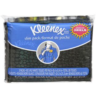 Kleenex Unscented Slim Wallet Facial Tissues, 10 Tissues Per Pack, Box Of 18 Packs