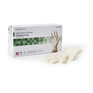 McKesson CL Confiderm Latex Exam Glove White Textured Fingertips