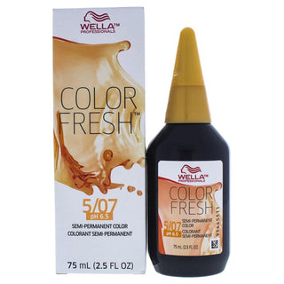 Wella Color Fresh Semi-Permanent Hair Color - 5 07 Light Brown-Natural Brown By For Unisex - 2.5 Oz Hair