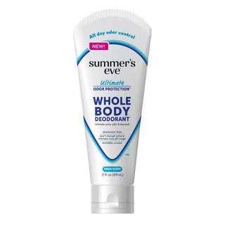Summer's Eve Whole Body Deodorant - Aluminum-Free Cream, Fresh Scent, 3 oz (Non-Aerosol)