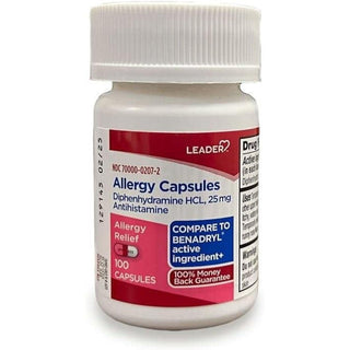 Leader Allergy 25 Mg Antihistamine Capsules