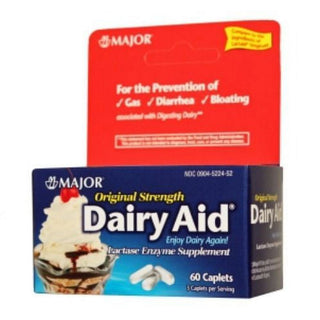 Major® Dairy Aid – Regular Strength Lactase Enzyme (60 Caplets)