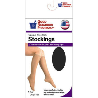 Good Neighbor Pharmacy Knee High Ladies Opaque 15-20mmHg Black L