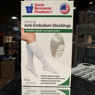 GNP Closed Toe Anti-Embolism Stockings, 15-20 mmHg (Size: XL) White
