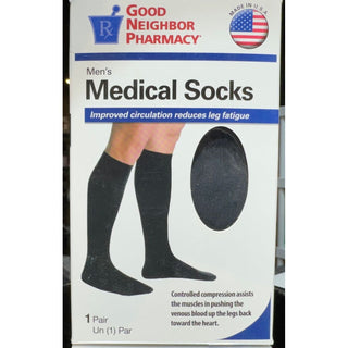 GNP Men's Medical Socks, 15-20 mmHg (Size: XL) Black