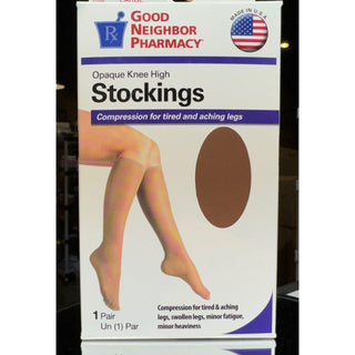 GNP Opaque Knee High Stockings, 15-20mmHg (Size: L) Beige