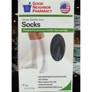 GNP Unisex Diabetic Care Socks, 8-15 mmHg (Size: M) Black