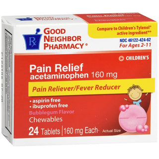 Good Neighbor Pharmacy Children's Pain Relief 160mg Chewable Tablets 24ct