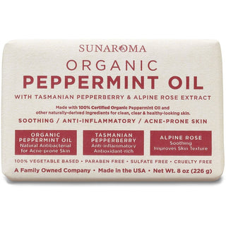 Sunaroma Bar Pepper Mint Oil Soap 8 Ounce (236ml)