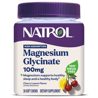 Natrol High Absorption Magnesium Glycinate Soft Chews – Cherry Lemon – 30ct