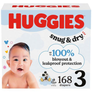 Huggies Snug & Dry Baby Diapers Size 3 Case Of 168