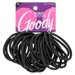 Goody Ouchless Thick Hair Black No Metal Elastic - 25 Pcs