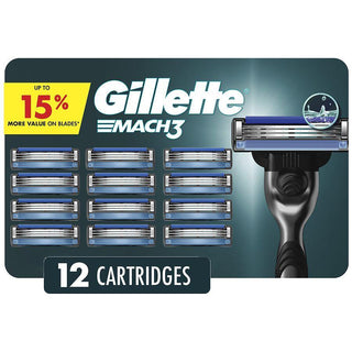 Gillette Mach3 Men’s Razor Blades, 12 Blade Refills