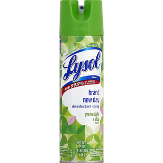 Lysol Disinfectant Spray, Green Apple & Aloe Scent 19 Oz