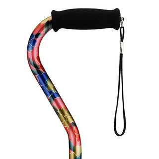 Nova Medical Products Offset Cane With Strap - Pink Garden