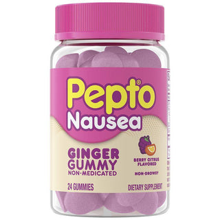 Pepto-Bismol Non-Medicated Ginger Gummy, Helps Prevent Occasional Nausea Berry Citrus