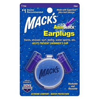 Macks AquaBlock Swimming Earplugs Washable And Reusable