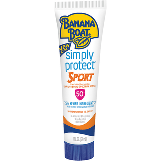 Banana Boat Simply Protect Sport Sunscreen Lotion, SPF 50+, 25% Fewer Ingredients*, 1 Ounce