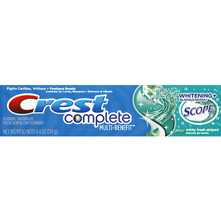 Crest Complete Toothpaste Whitening + Scope Minty Fresh Striped, 4.4oz