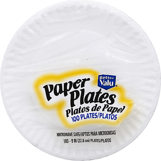 Better Valu Paper Plates, 9 Inch