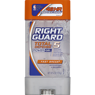 Right Guard Total Defense 5 Antiperspirant & Deodorant, Power Gel, Fast Break