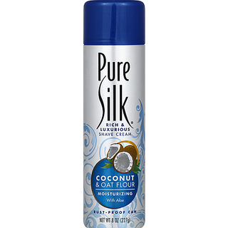 Pure Silk Shave Cream, Coconut & Oat Flour 8 Oz