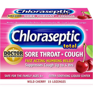 Chloraseptic Total Sore Throat + Cough Lozenges, Wild Cherry