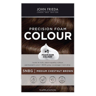 John Frieda Brilliant Brunette Permanent Precision Hair Color Foam, 5NGB Medium Chestnut Brown, 1 Application