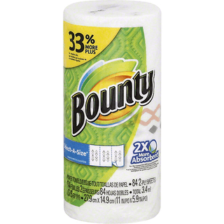Bounty Select A Size Paper Towels, Print, 1 Big Roll = 33% More Sheets