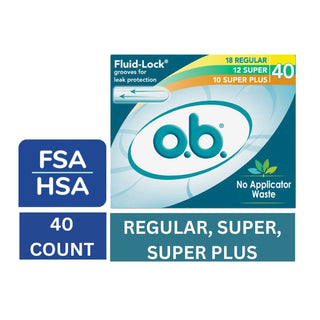 O.b. Regular/Super/Super Plus Multi Pack Tampons 40 Ea Box