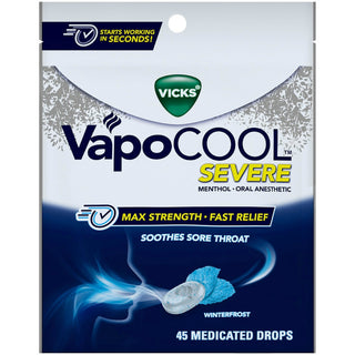 Vicks® VapoCool™ Severe Max Strength Medicated Drops – Winterfrost (45ct)
