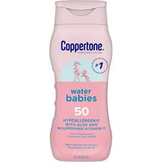 Coppertone WaterBabies Sunscreen Lotion, SPF 50, 8 oz