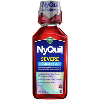 Vicks® NyQuil™ Severe Nighttime Cold & Flu Relief – Berry Flavor (12 Fl Oz)