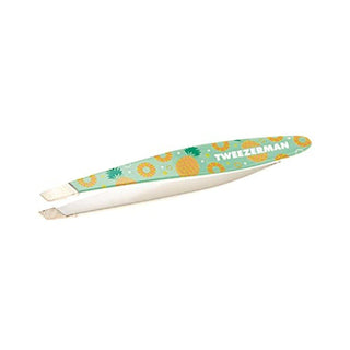 Tweezerman Mini Slant Tweezer - Tweezers For Eyebrows, Travel Tweezers For Eyebrows, Facial Hair, Ingrown Hair (Pineapple Punch)