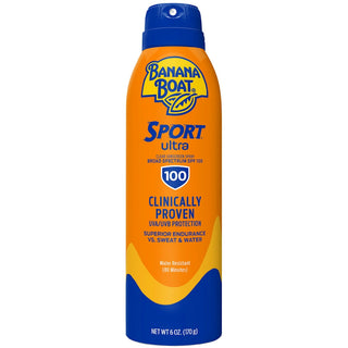 Banana Boat Ultra Sport Performance Clear Spray Sunscreen Broad Spectrum SPF 100 - 6 Ounces