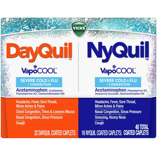 Vicks Severe Cold & Flu + Congestion, Coated Caplets