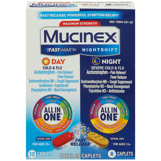 Mucinex Fast Max/Nightshift Day/Night Maximum Strength Cold & Flu