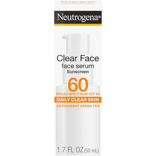 Neutrogena Clear Face Serum Sunscreen With Green Tea SPF 60+ 50ml