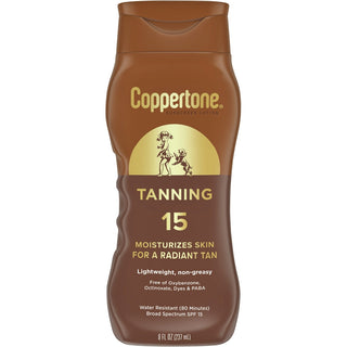 Coppertone Sunscreen Lotion, Tanning, Broad Spectrum SPF 15 8 Fl Oz